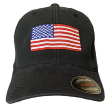 Load image into Gallery viewer, American Flag Stretch Fit Hat - Vintage Black