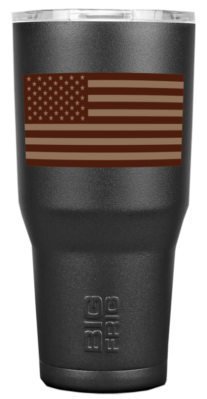 Desert Tan American Flag Tumbler w/Real Bold Hats Logo