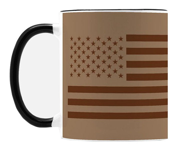 American Flag Mug - 11oz - Desert Tan
