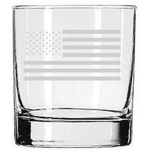 Load image into Gallery viewer, Etched American Flag Rocks Glass
