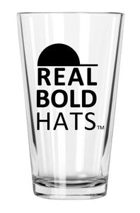 Courageous, Determined, Bold Pint Glass w/Real Bold Hats Logo