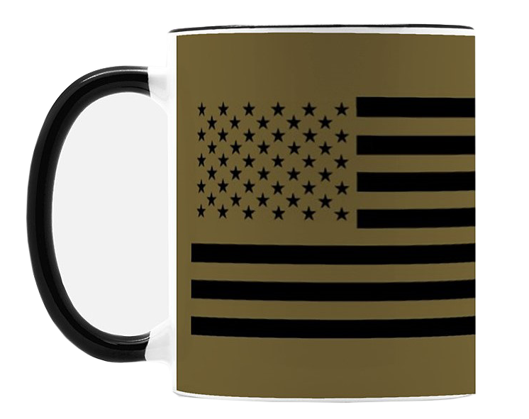 American Flag Mug - 11oz - Olive Drab