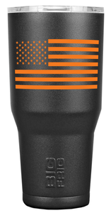 Safety Orange American Flag Tumbler w/Real Bold Hats Logo